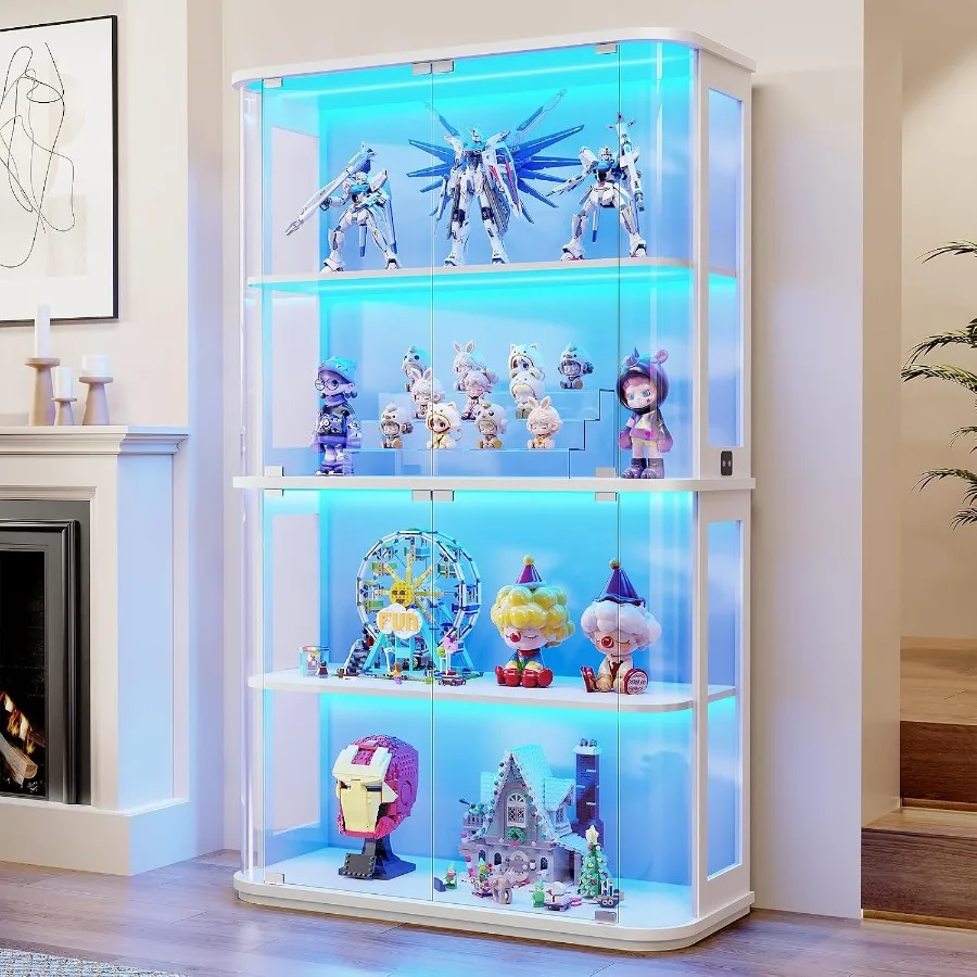 Glass Cabinet Display - Vitrina Redondeada con Puerta de Vidrio