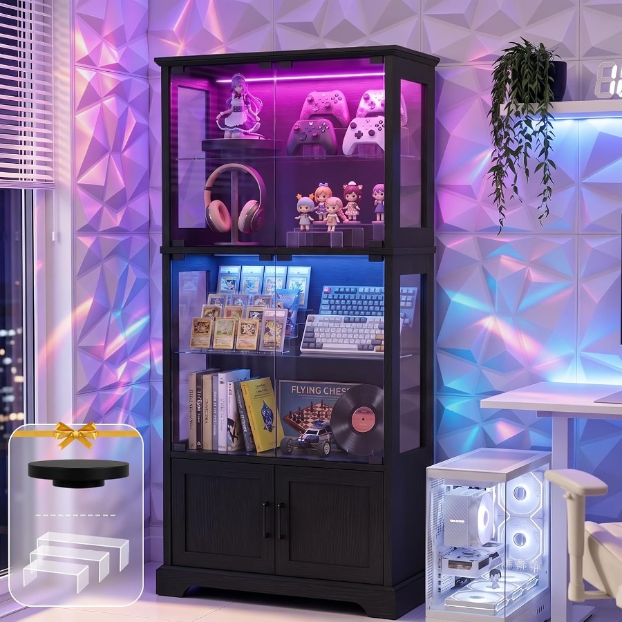 Glass Cabinet Display - Vitrina con Puerta de Vidrio, Vitrina