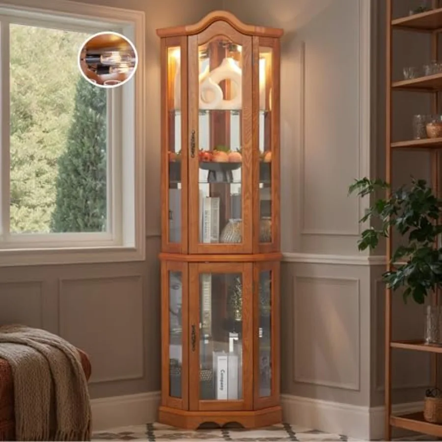 Glass Cabinet Display - Vitrina de esquina para guardar artículos