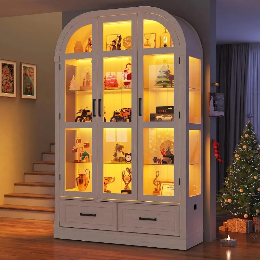 Glass Cabinet Display - Vitrina arqueada de 74