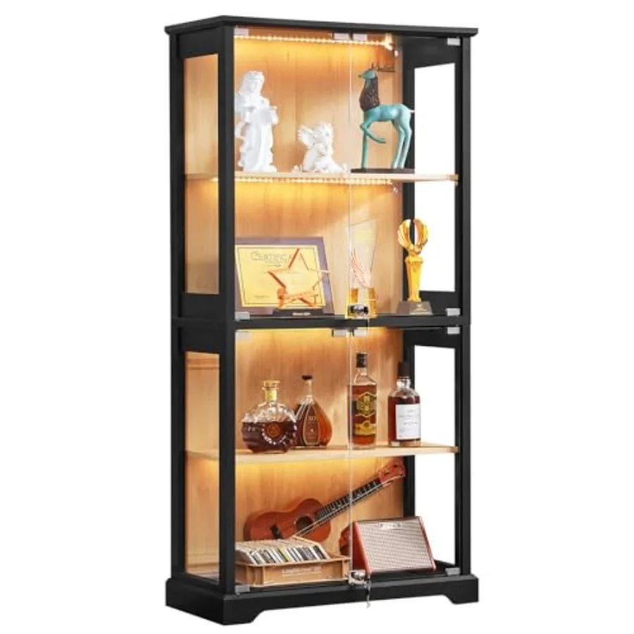 Glass Cabinet Display - Vitrina de cristal de estilo rústico
