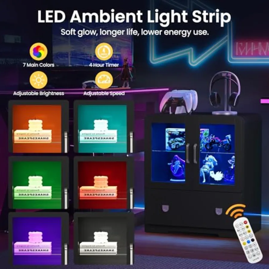 Vitrina para la sala de estar  - Glass Cabinet Display reseña y precio