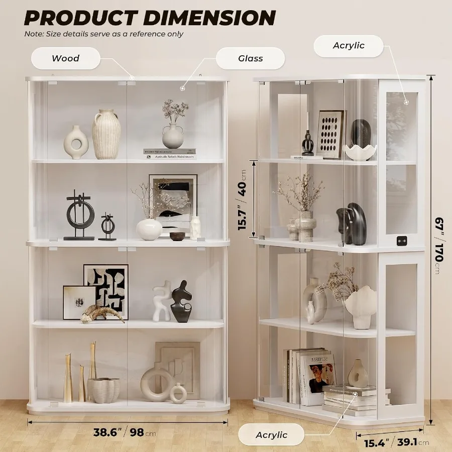 Vitrina Redondeada con Puerta  - Glass Cabinet Display reseña y precio