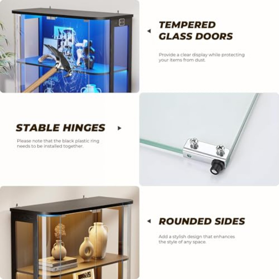 Vitrina de exhibición redonda  - Glass Cabinet Display reseña y precio