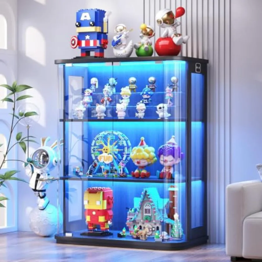 Vitrina de tres niveles con fo - Glass Cabinet Display reseña y precio