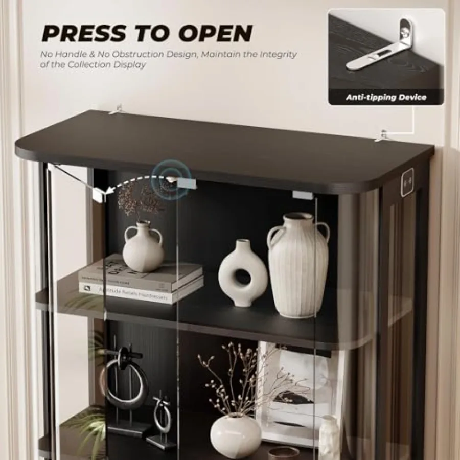 Vitrina de tres niveles con fo - Glass Cabinet Display reseña y precio