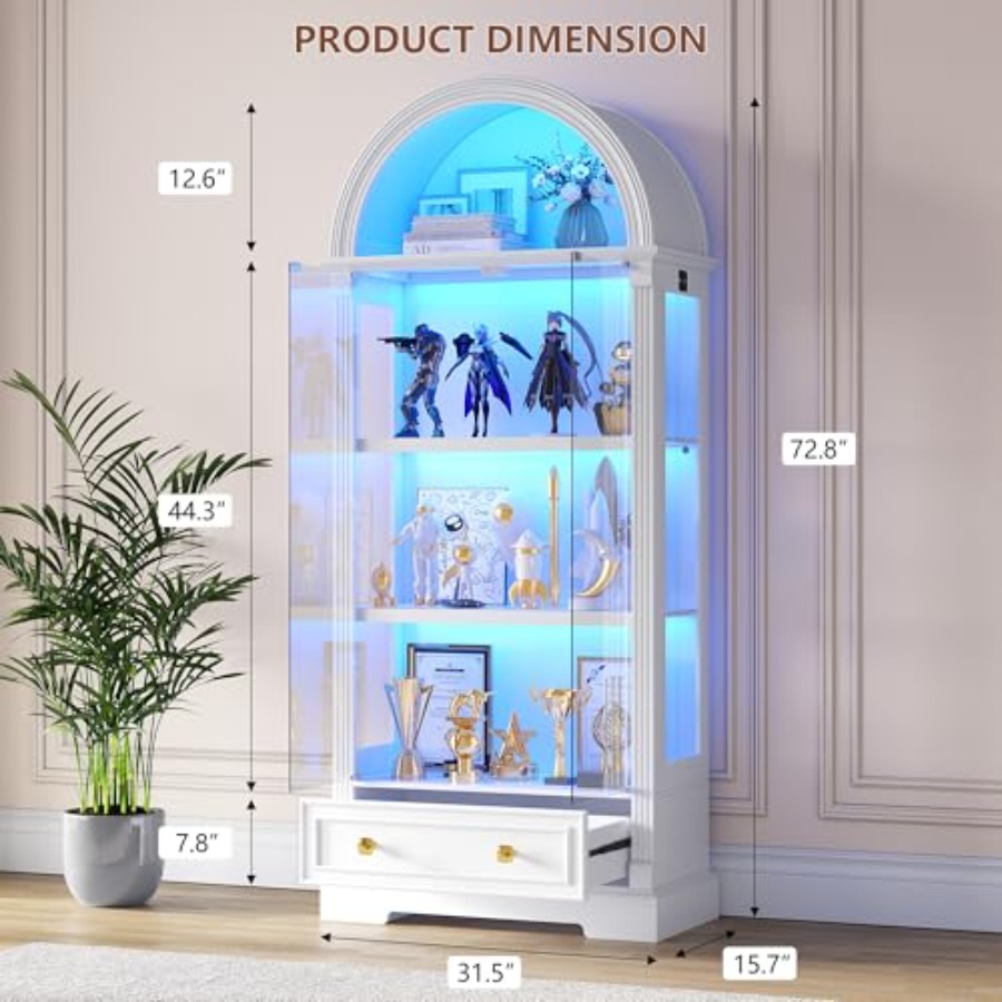 Vitrina arqueada para sala de  - Glass Cabinet Display reseña y precio