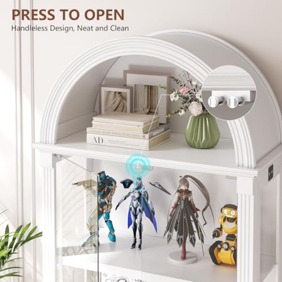 Vitrina arqueada para sala de  - Glass Cabinet Display reseña y precio