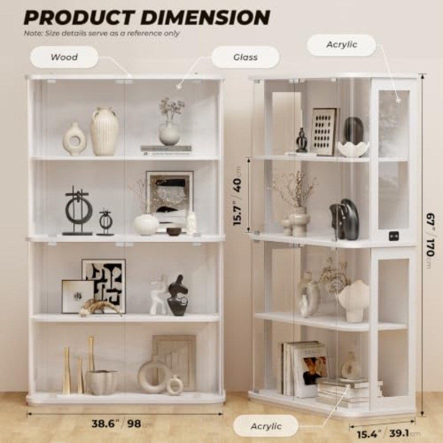 Vitrina de exhibición redondea - Glass Cabinet Display reseña y precio