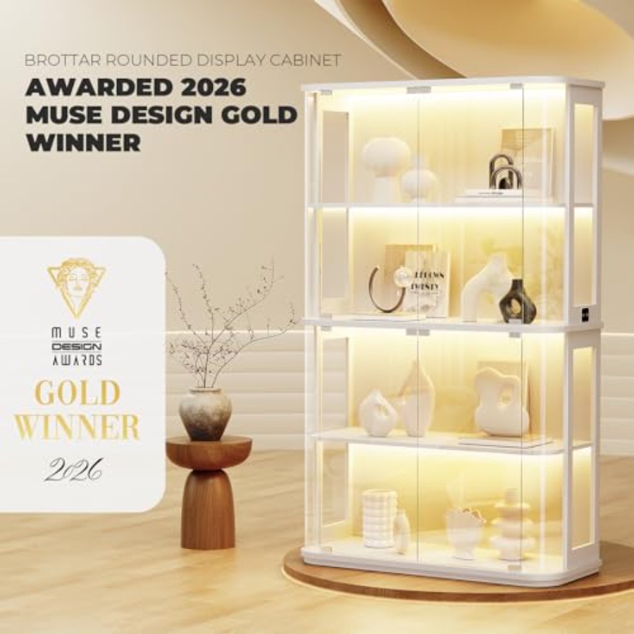 Vitrina de exhibición redondea - Glass Cabinet Display reseña y precio