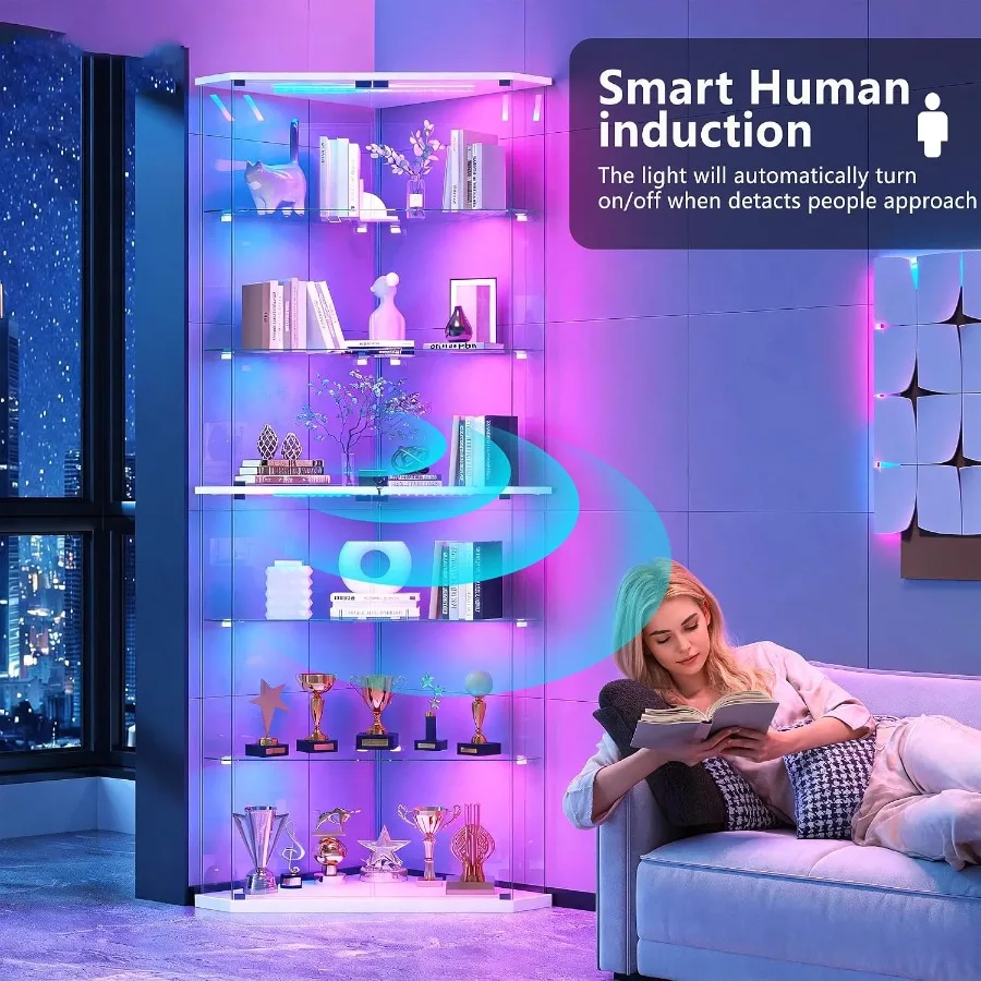 Vitrina de Vidrio con Iluminac - Glass Cabinet Display reseña y precio