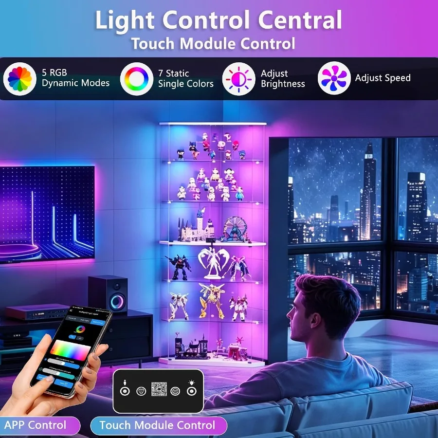 Vitrina de Vidrio con Iluminac - Glass Cabinet Display reseña y precio