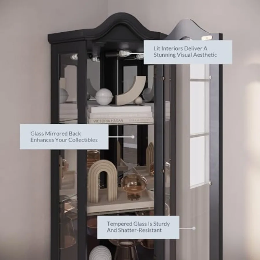 Vitrina de cristal con ilumina - Glass Cabinet Display reseña y precio