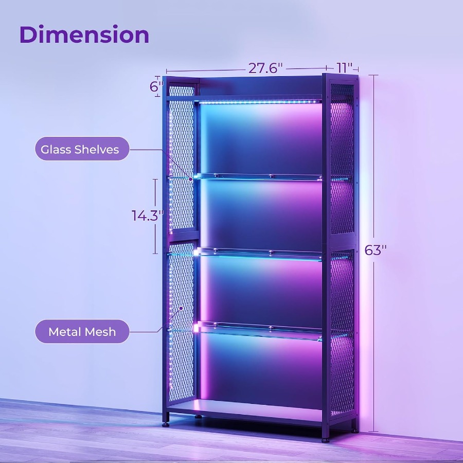 Vitrina con estantes de crista - Glass Cabinet Display reseña y precio