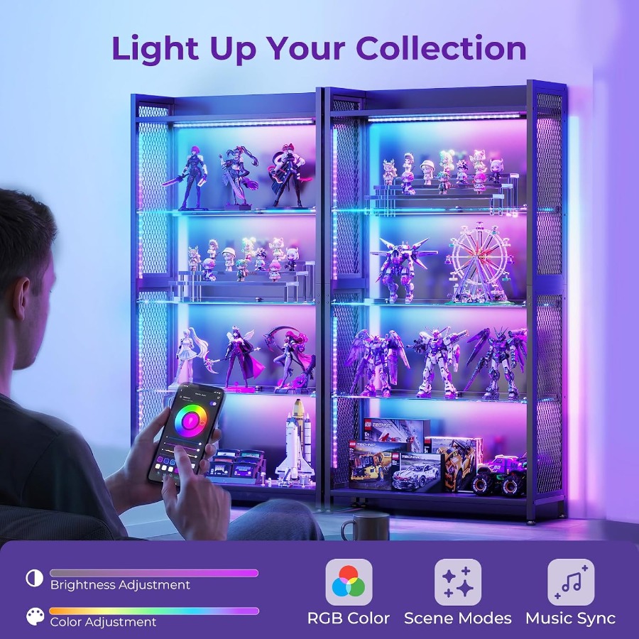 Vitrina con estantes de crista - Glass Cabinet Display reseña y precio