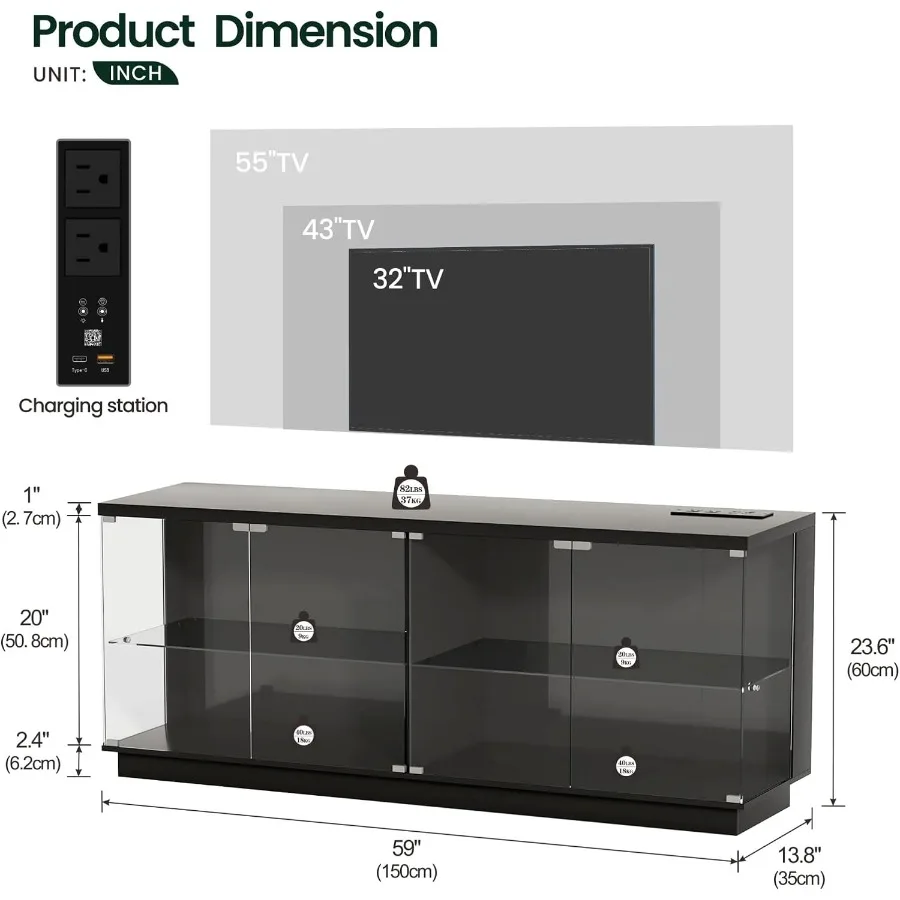 Vitrina con pantalla RGB de 59 - Glass Cabinet Display reseña y precio