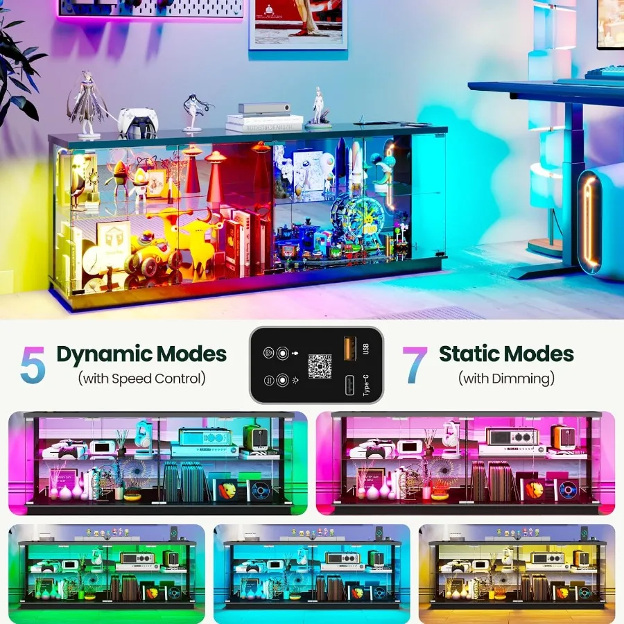 Vitrina con pantalla RGB de 59 - Glass Cabinet Display reseña y precio